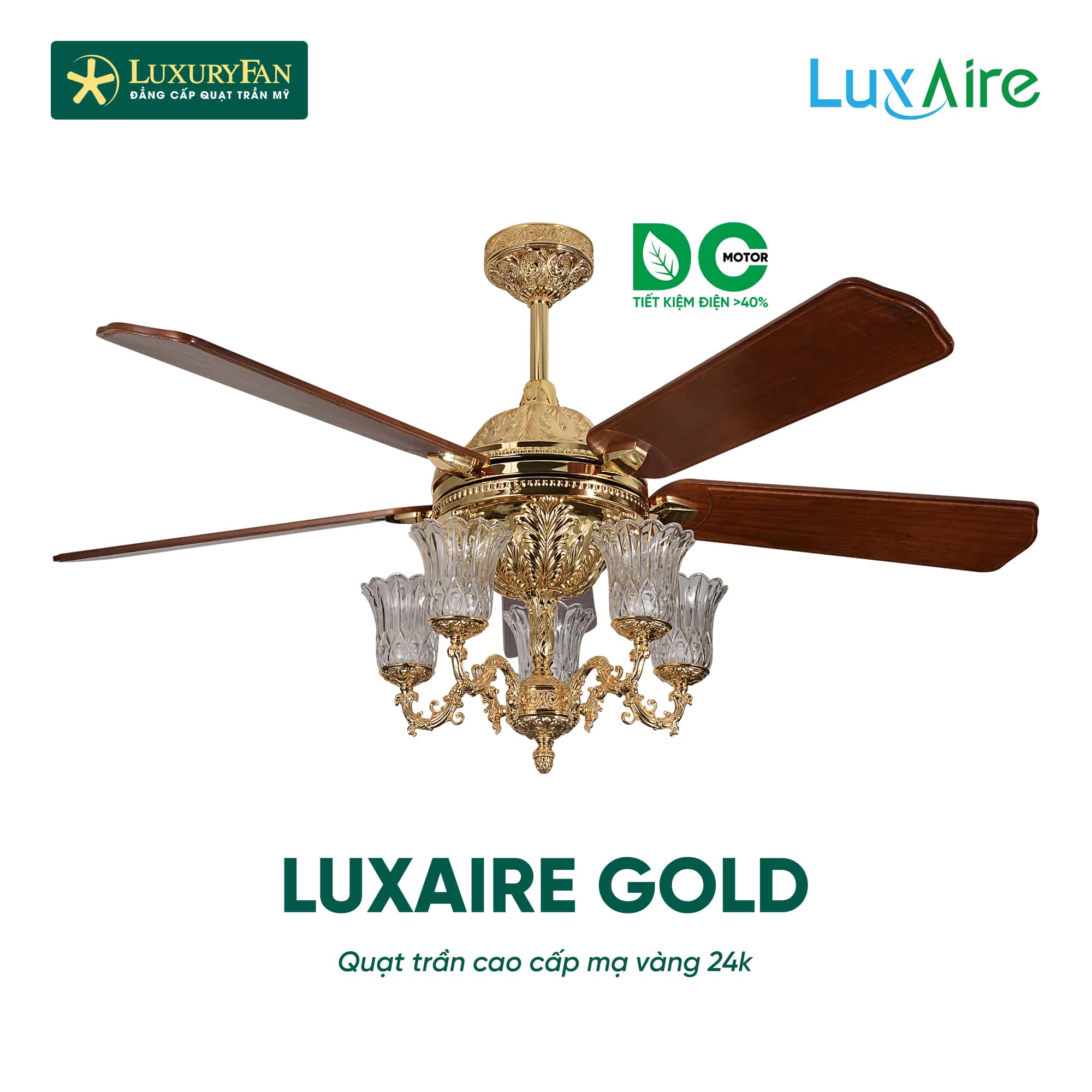 Mẫu quạt trần LuxAire Gold  