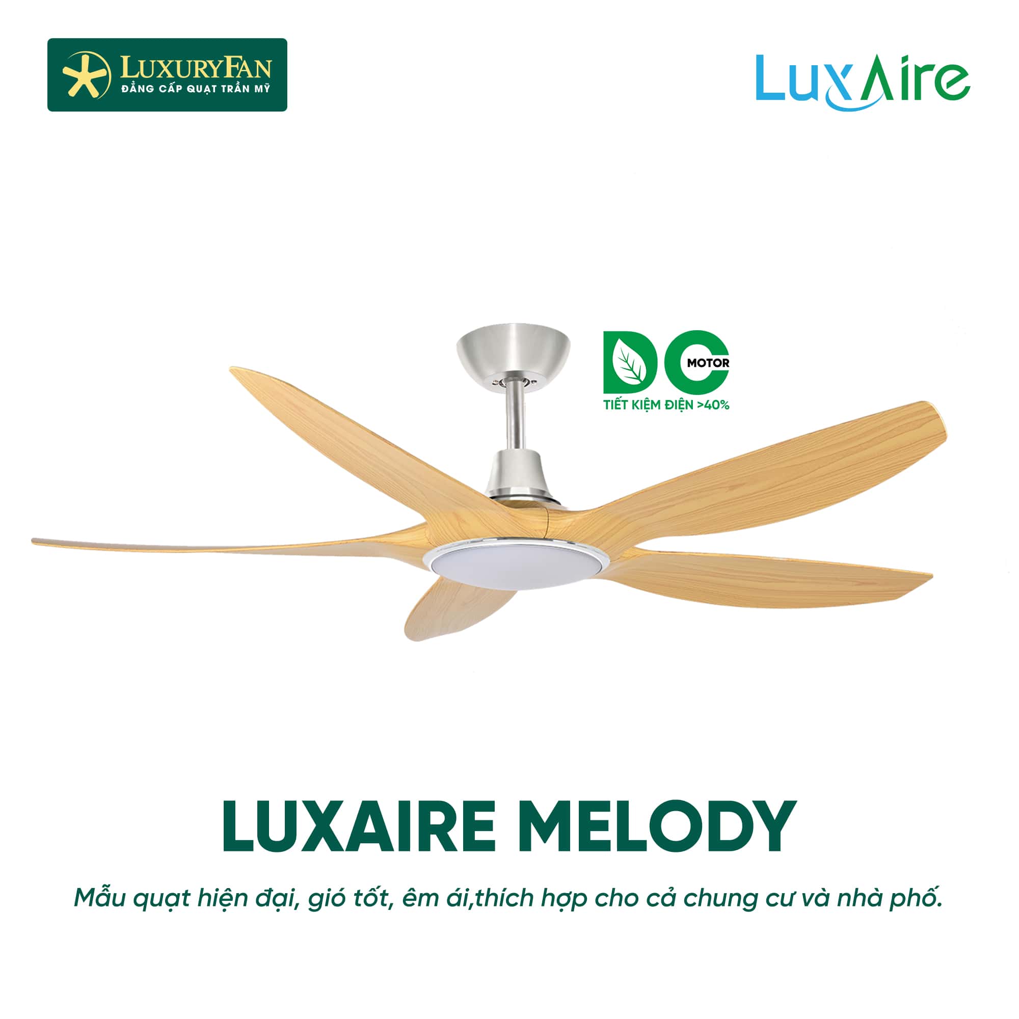 Mẫu quạt trần LuxAire Melody