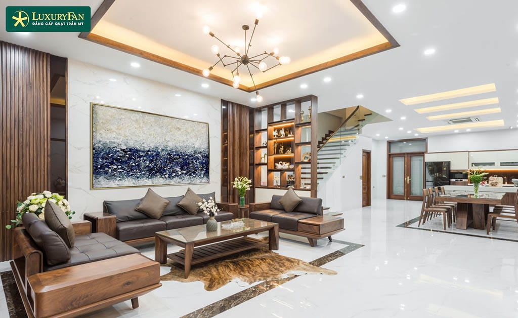 Mẫu nội thất gỗ óc chó theo phong cách hiện đại