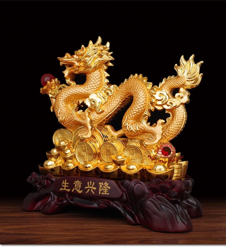 Tượng rồng vàng phú quý