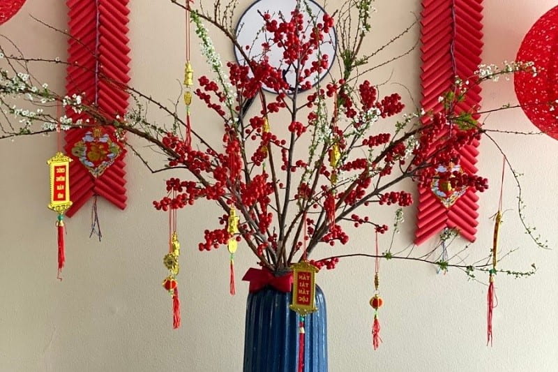 Cách trang trí tết trong nhà với phụ kiện may mắn