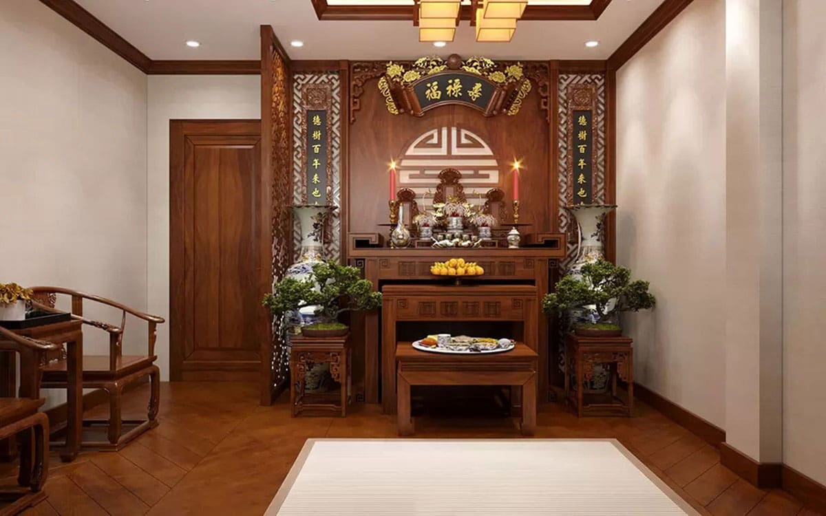 Bàn thờ cỡ vừa để không làm tù bí không gian