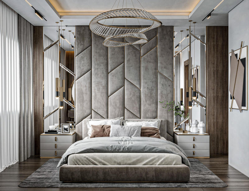 Phòng ngủ xám ghi trang nhã