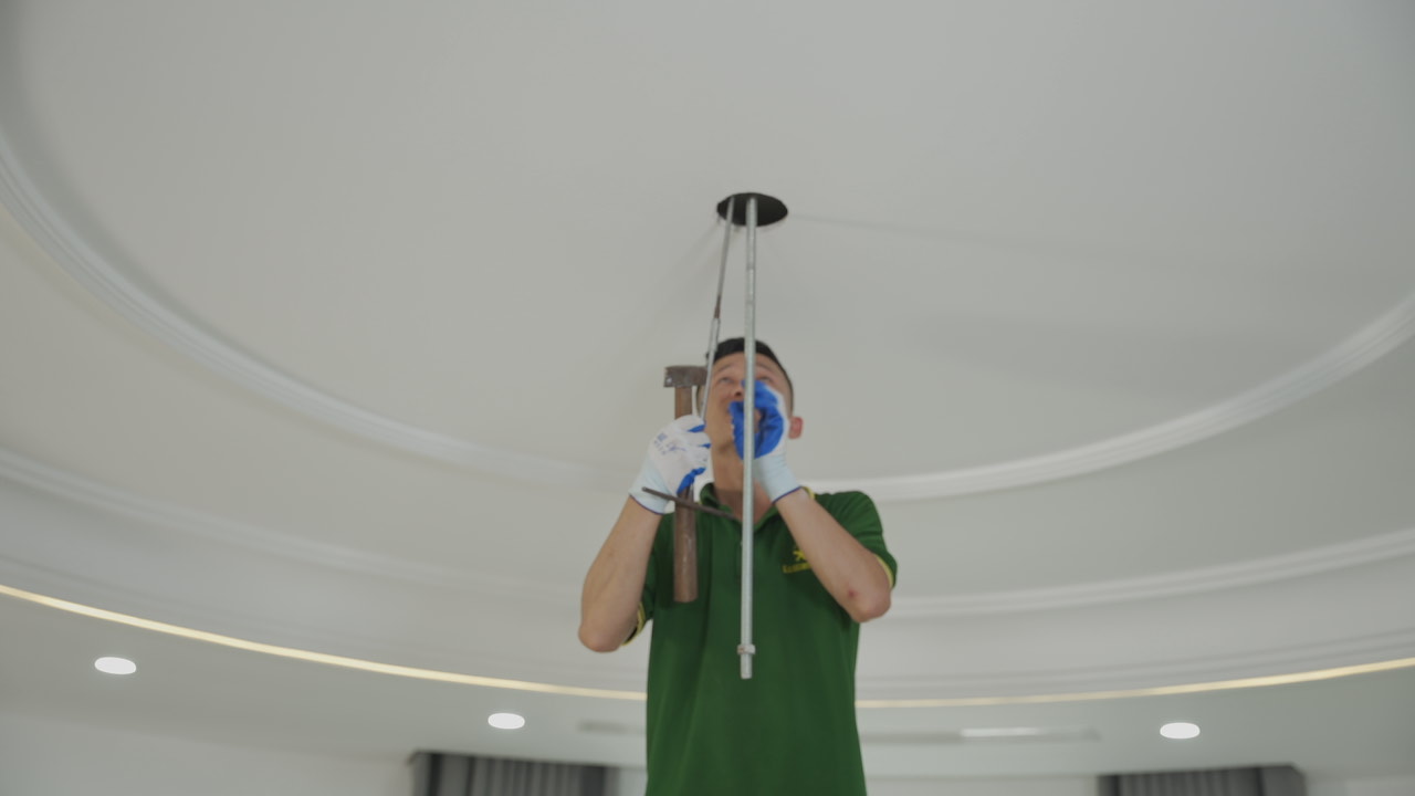 Lắp bộ treo trần thạch cao