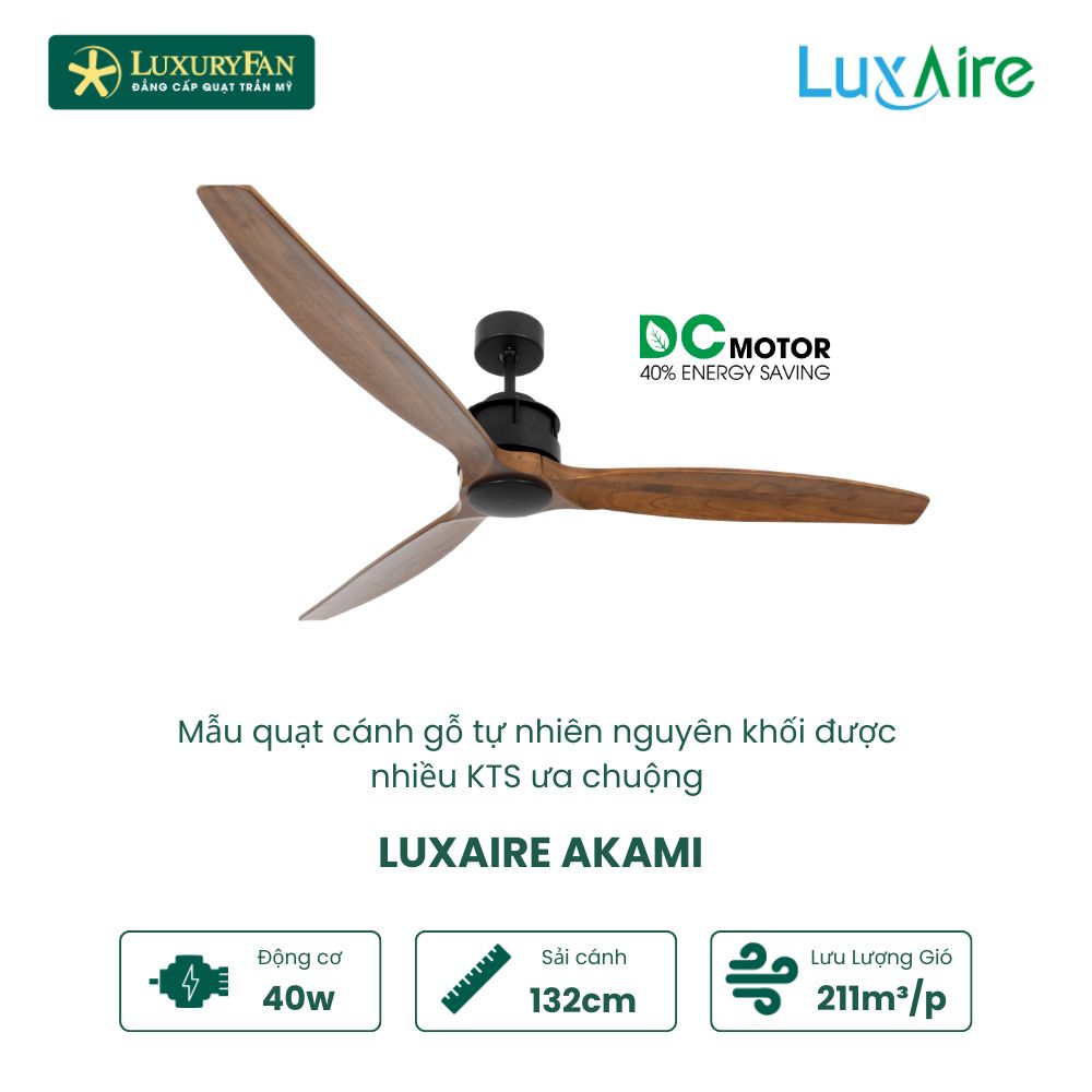 Quạt trần LuxAire Akami