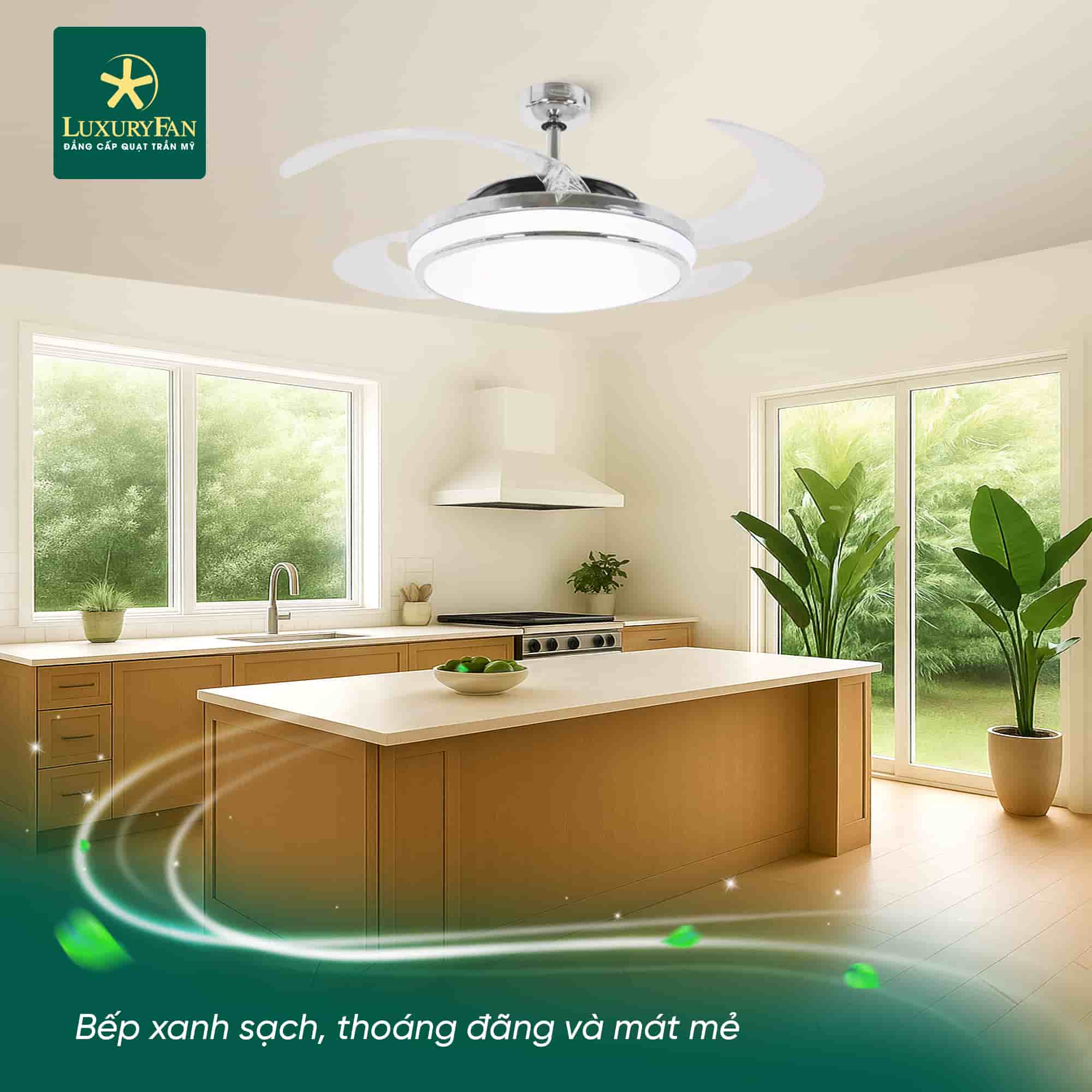 Tích hợp tiện ích 3 trong 1: Làm mát, trang trí, chiếu sáng