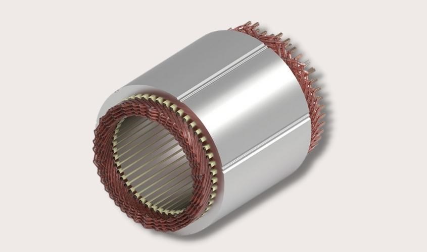 Bộ phận stator với các cuộn dây của 3 pha điện