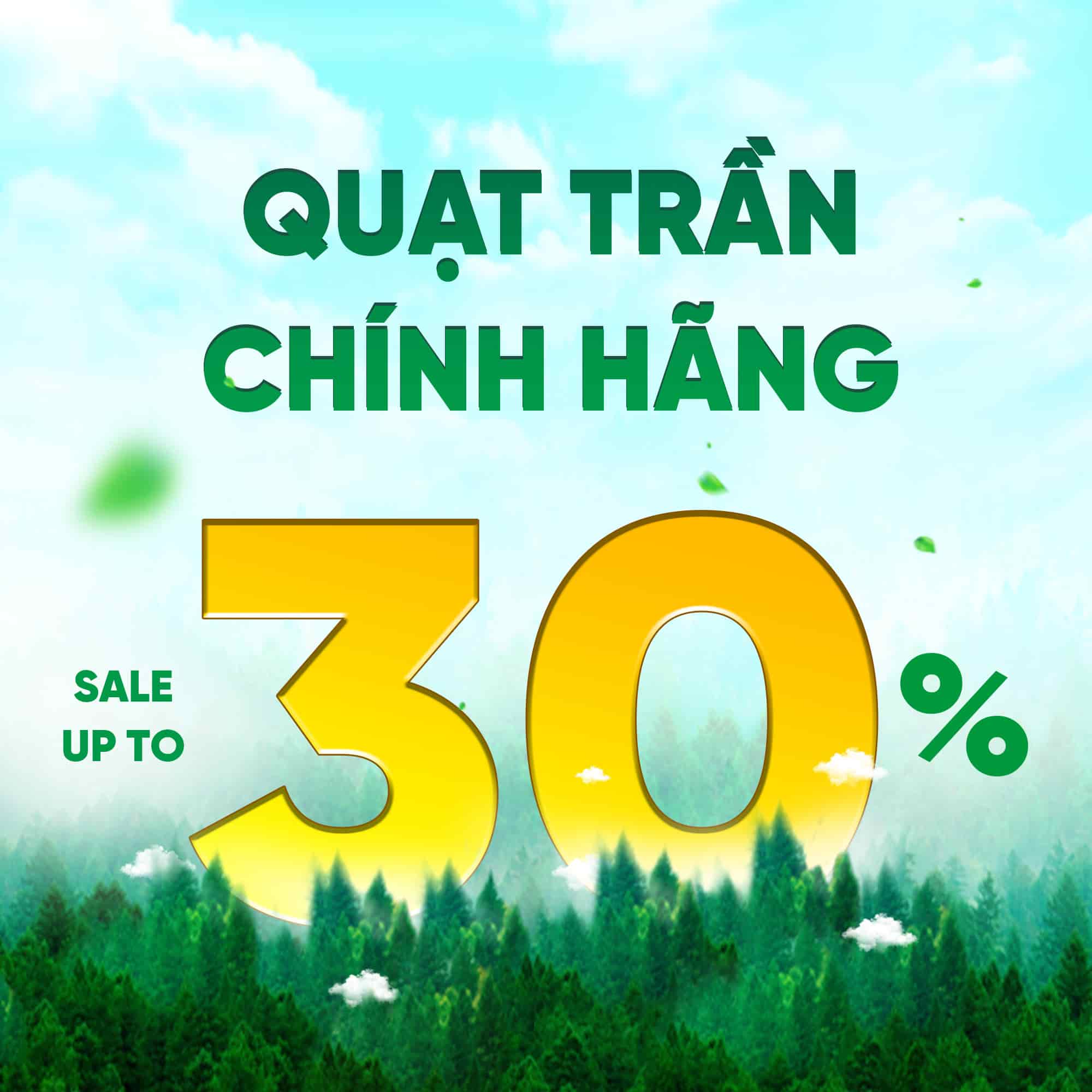 Giảm đến 30% cho các mẫu quạt trần chính hãng