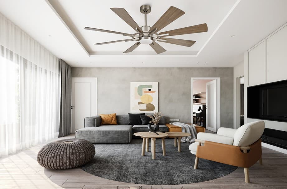 Chọn kích thước quạt trần lớn cho các không gian rộng, trần cao