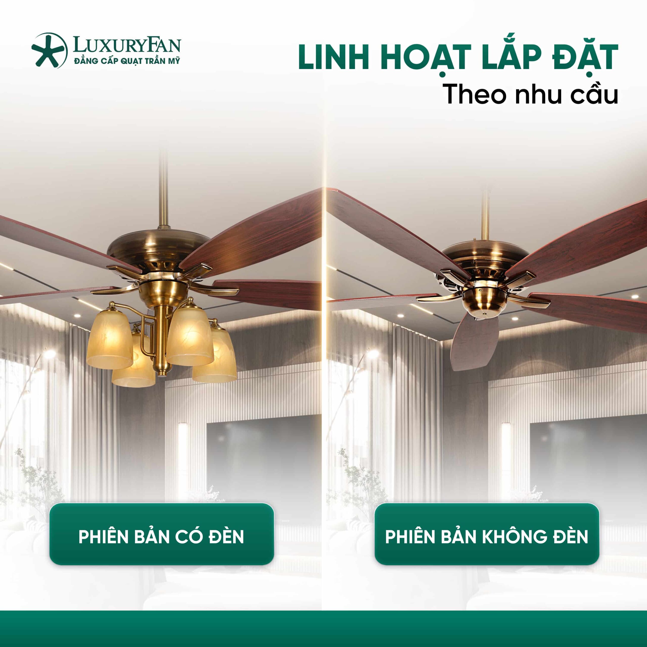 Linh hoạt lắp đặt 2 phiên bản
