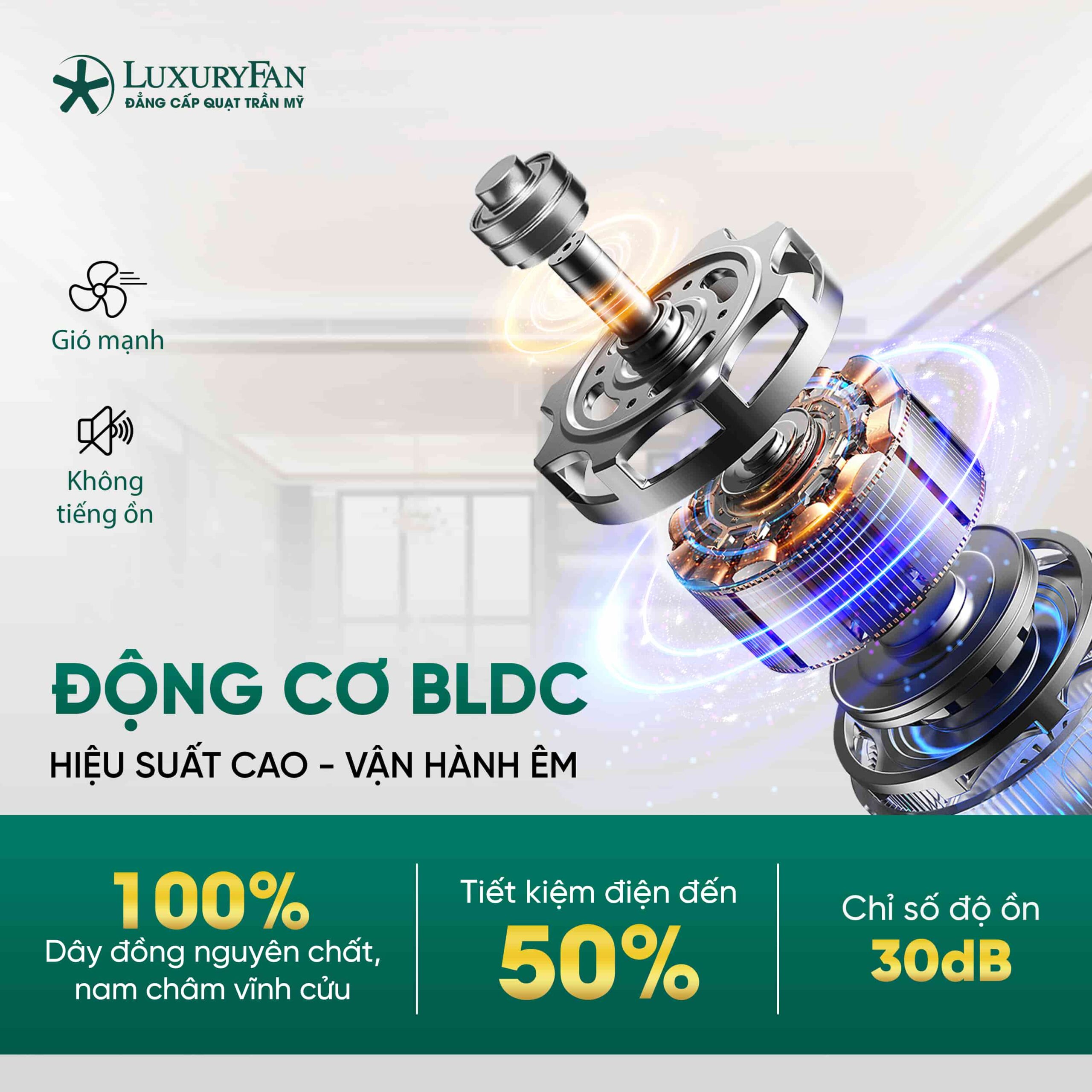 Động cơ BLDC 100% đồng nguyên chất